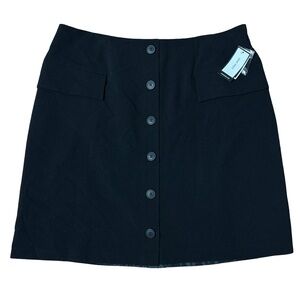 Nine West Black Button Down Midi Skirt